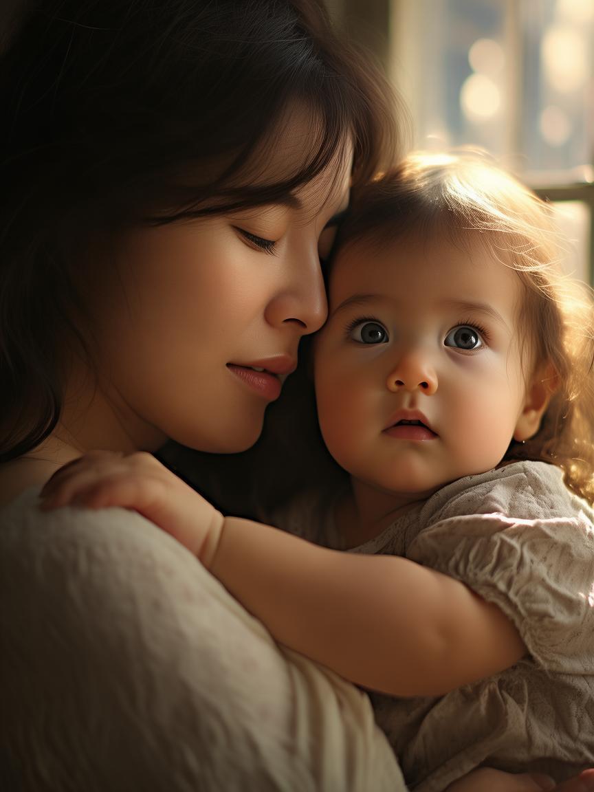 抖音上一个孩子抱着妈妈_孩子拥抱妈妈瞬间插图